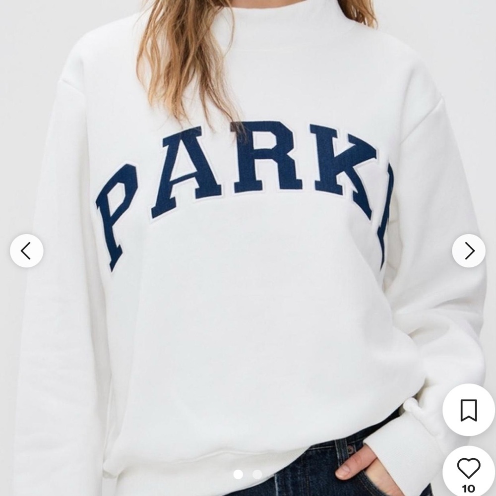 White Sweatshirt with Navy Lettering - Picture 1 of 1